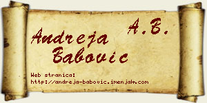 Andreja Babović vizit kartica